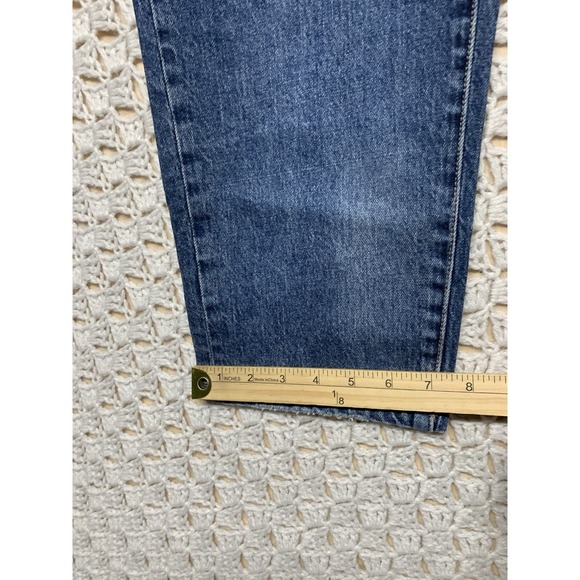 Liverpool Jean Size 12/31 Blue Denim High Rise Straight Leg Stretch Button Fly - Picture 7 of 12